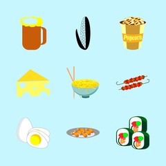 icons about Food with chinese, vitamin, kebab, hot and spaghetti
