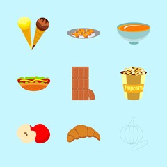 icons about Food with apple, japanese foods, fresh food, vitamin and burger