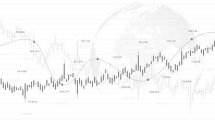 Economic graph with diagrams on the stock market. Abstract vector background for business and financial concepts and reports.
