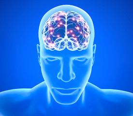 Cervello, malattie degenerative, Parkinson, sinapsi, neuroni, Alzheimer's, 3d rendering