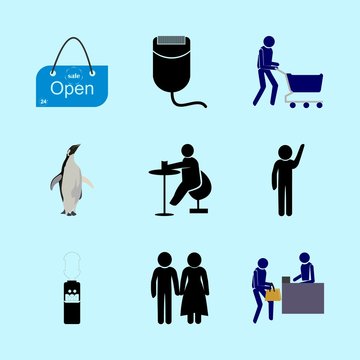 icons about Human with female, expersion, bully, employe and stress