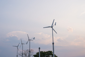 A windmill with a beautiful sunset backdrop nature