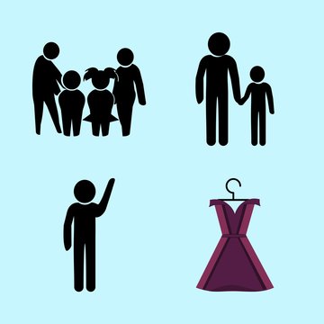 icons about Human with father and son, boss, son, work  and bullying