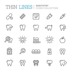 Collection of dentistry thin line icons. Vector eps 8