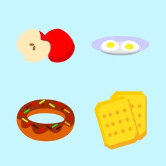 icons about Food with apple, dinner, diet, bite and cake
