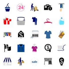 shopping tools icons set 25