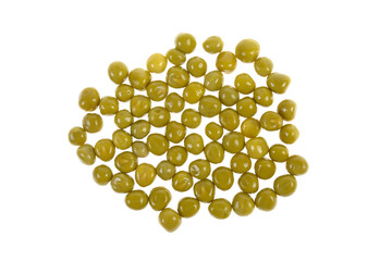 pickled green peas isolated on white background