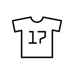 football uniform t shirt icon. simple illustration outline style sport symbol.