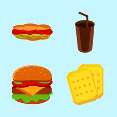 icons about Food with bite, beef, eat, tasty and cocoa drink