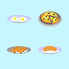 icons about Food with leg, eat, fried chiken, omelette and cuisine