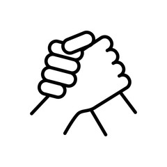 arm wrestling sportive icon. simple illustration outline style sport symbol.