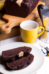 banana bread and coffee