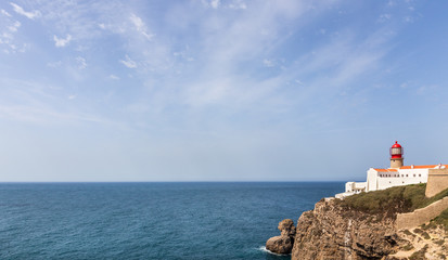 Fototapeta na wymiar Amazing lighthouse on portuguese coastline