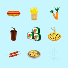 icons about Food with pepperoni, junk, mozarella, diet and kebab