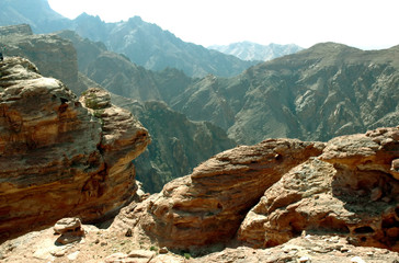 Pétra, la ville rose,site archéologique taillé dans les falaises de grès rose, Jordanie