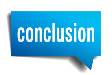 conclusion blue 3d speech bubble
