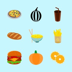 icons about Food with organic, tomato, gloomy, citrus fruit and fastfood