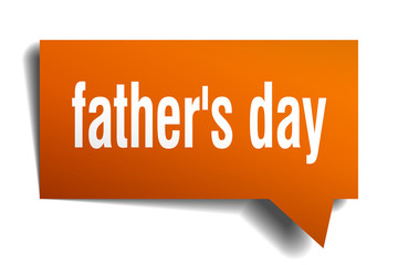father's day orange 3d speech bubble