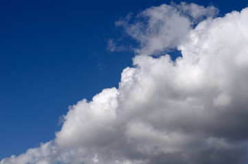 the blue sky begins to tighten with rain clouds
