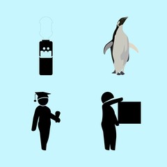 icons about Human with caremony, symbol, gedree, hat and figure