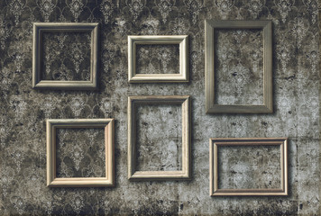 photo frames on wall