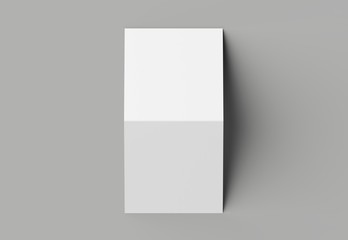Bi fold square brochure or invitation mock up isolated on gray background.