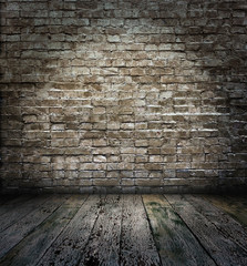 old room with brick wall