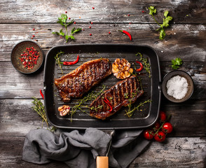 Grilled  strip steak with spices