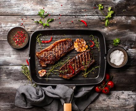 Grilled  Strip Steak With Spices