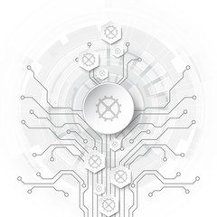 Obraz premium Abstract technological background concept with various technology elements. illustration Vector
