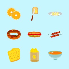 icons about Food with fresh, meat, springles, citrus and fatty