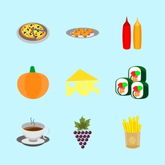 icons about Food with lunch, swiss, pepperoni, potatoes fries and mustard and ketchup