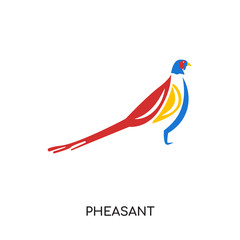pheasant logo isolated on white background , colorful vector icon, brand sign & symbol for your business