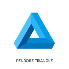 penrose triangle logo isolated on white background , colorful vector icon, brand sign & symbol for your business