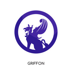 griffon logo isolated on white background , colorful vector icon, brand sign & symbol for your business