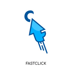 fastclick logo isolated on white background , colorful vector icon, brand sign & symbol for your business