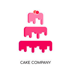 cake company logo isolated on white background , colorful vector icon, brand sign & symbol for your business