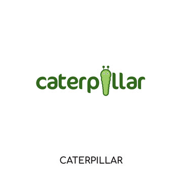 caterpillar logo isolated on white background , colorful vector icon, brand sign & symbol for your business