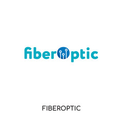 fiber optic logo isolated on white background , colorful vector icon, brand sign & symbol for your business
