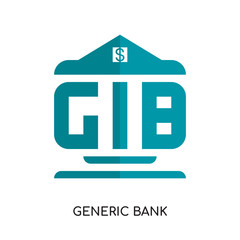 generic bank logo isolated on white background , colorful vector icon, brand sign & symbol for your business