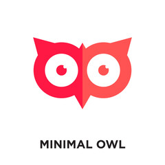 minimal owl logo isolated on white background , colorful vector icon, brand sign & symbol for your business