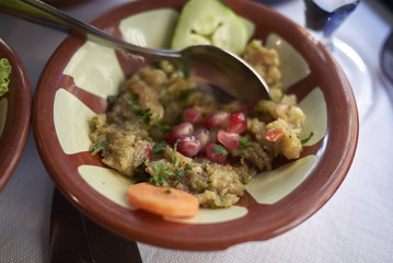 Mutabbal dip with pomegranate