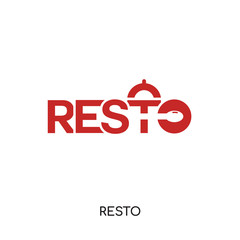 resto logo isolated on white background , colorful vector icon, brand sign & symbol for your business