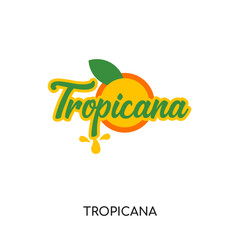 tropicana logo isolated on white background , colorful vector icon, brand sign & symbol for your business