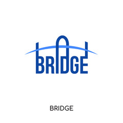 bridge logo vector icon isolated on white background, colorful brand sign & symbol for your business
