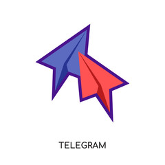 telegram logo color isolated on white background , colorful vector icon, flat sign and symbol