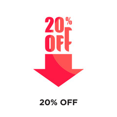 20% off logo isolated on white background , colorful vector icon, brand sign & symbol for your business