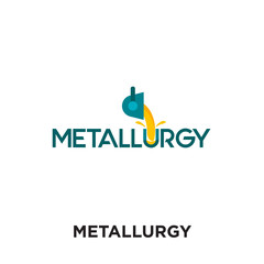 metallurgy logo isolated on white background , colorful vector icon, brand sign & symbol for your business