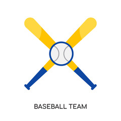 Obraz premium baseball team logo isolated on white background , colorful brand sign & symbol for your business