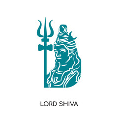 lord shiva logo isolated on white background , colorful vector icon, brand sign & symbol for your business
